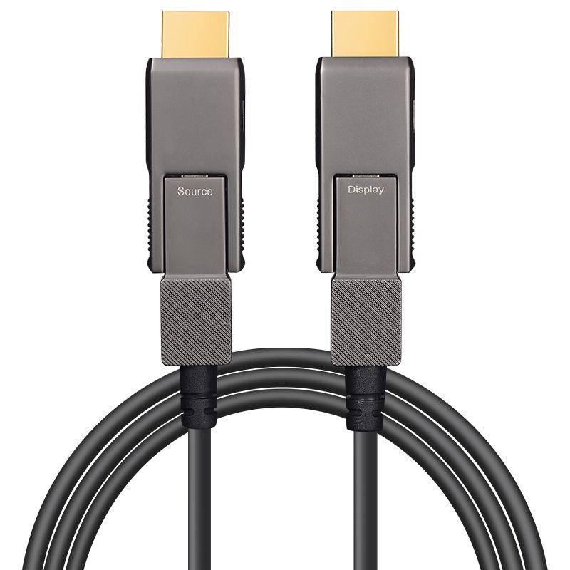 Armored HDMI 2.0 Micro HDMI (Type D) to Micro HDMI (Type D) 10m (33ft) Active Optical Cable, 4K@60Hz, 18Gbps, Industrial Grade