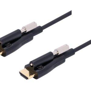 HDMI 2.0 Type A–A 10m(33ft) Active Optical Cable with Locking Screws for Professional AV & Industrial Installations