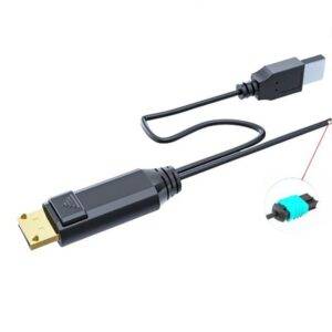 DisplayPort 2.1 MPO Pure Fiber Cable 10M(33ft), 80Gbps (UHBR20), Pure Fiber Construction, MPO Connector