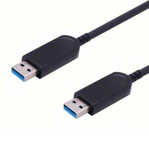 USB 3.2 Gen 2x1 Type A Male to Type A Male Active Optical Cable, 10Gbps, 3M(9.84ft), Extended-Reach Industrial & KVM Connectivity, Backward Compatible USB 2.0/1.1