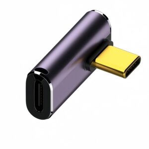 USB4 40Gbps Type-C Male to Female 180° U-Shaped Adapter with LED, 240W PD, 8K Video, Aluminum Housing, for Laptop, Dock & Gaming Setup