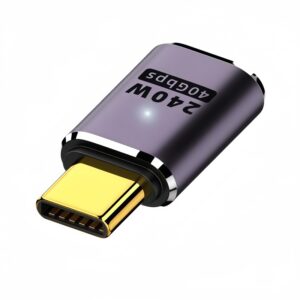 USB4 40Gbps Type-C Male to Female Adapter with LED, PD 240W 48V/5A, 8K Video, for Laptop Docking Station, Gaming & 8K Display