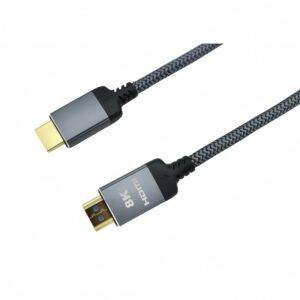 HDMI 2.1 AM to AM Passive Copper Cable 5M(16.4ft), 48Gbps, 8K@60Hz, Aluminum Alloy Housing(Space Gray) for Professional AV, Broadcast & High-End Home Theater Applications