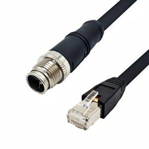 M12 X-Coded Male to RJ45 Male Shielded Ethernet Cable for Industrial Network & Automation