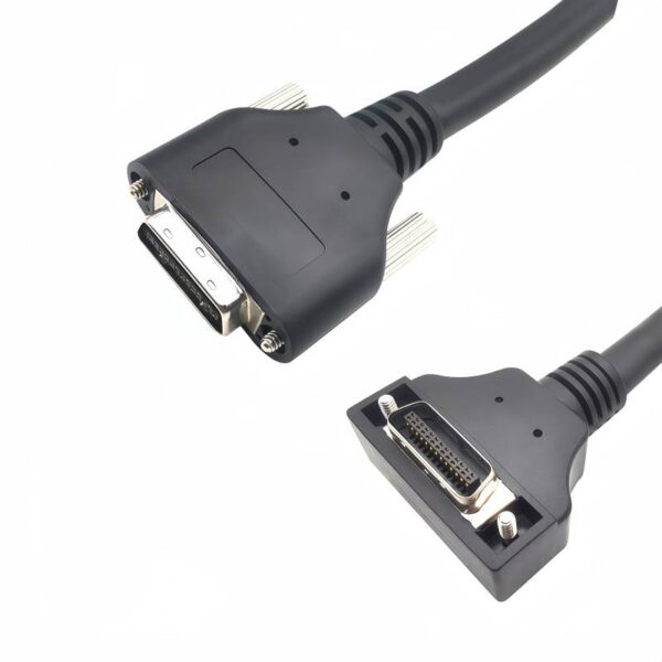 Camera Link MDR26 to MDR26 Vertical 90° Downward High-Flex Drag Chain Cable 3M(9.84ft), 5.44Gbps, Base/Full Mode, PoCL Industrial Machine Vision