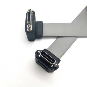 Camera Link SDR26 Male to SDR26 Female Vertical 90° Downward Flat Cable 3M(9.84ft), Base/Full Mode, PoCL, Industrial Machine Vision