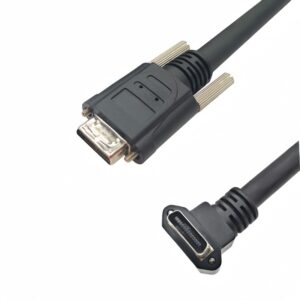 Camera Link SDR26 to SDR26 Vertical 90° Downward High-Flex Drag Chain Cable 3M(9.84ft), Base/Full Mode, PoCL Industrial Machine Vision