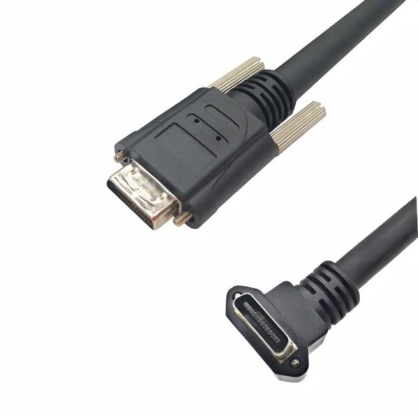 Camera Link SDR26 to SDR26 Vertical 90° Downward High-Flex Drag Chain Cable 3M(9.84ft), Base/Full Mode, PoCL Industrial Machine Vision
