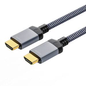 HDMI 2.1 AM to AM Passive Copper Cable 0.5M(1.64ft), 48Gbps, 8K@60Hz, Aluminum Alloy Housing(Space Gray) for Professional AV, Broadcast & High-End Home Theater Applications