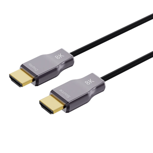 Ultra-Slim Armored HDMI 2.1 Type A to Type A 10m (33ft) Active Optical Cable, 8K@60Hz and 4k@120Hz, 48Gbps, Industrial Grade