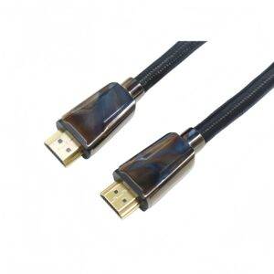 HDMI 2.0 AM to AM Passive Copper Cable 0.5M(1.64ft), 18Gbps, 4k@60Hz, Zinc Alloy Housing(Glossy Gray) for Professional AV, Broadcast & High-End Home Theater Applications