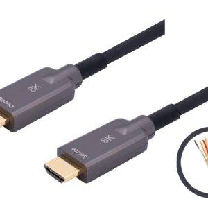 Armored HDMI 2.1 Type A to Type A 100m (330ft) Active Optical Cable, 8K@60Hz and 4k@120Hz, 48Gbps, CE & FCC Compliant