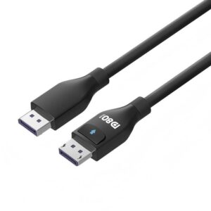 DisplayPort 2.1 Male to Male Cable 0.5M(1.64ft), 80Gbps (UHBR20), Silver-Plated Copper, Plastic Housing, With Latch, No LED