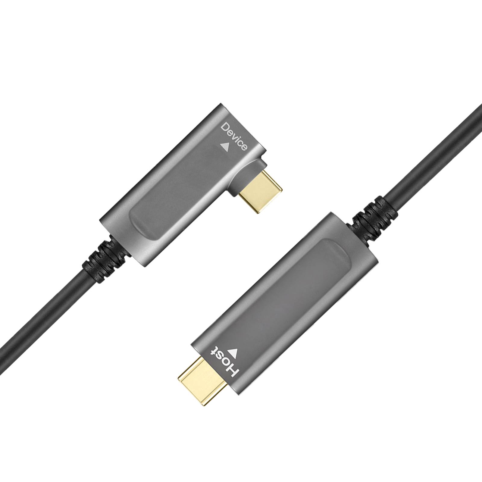 USB 3.2 Gen 2×1 90° Type C-C Active Optical Cable – 15M(Backward Compatible USB 2.0&1.1)