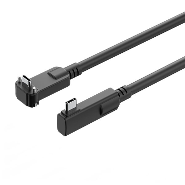 USB 3.2 Gen 2x1 Type C 2 lane Full Feature Cable with Angled Screw Lock