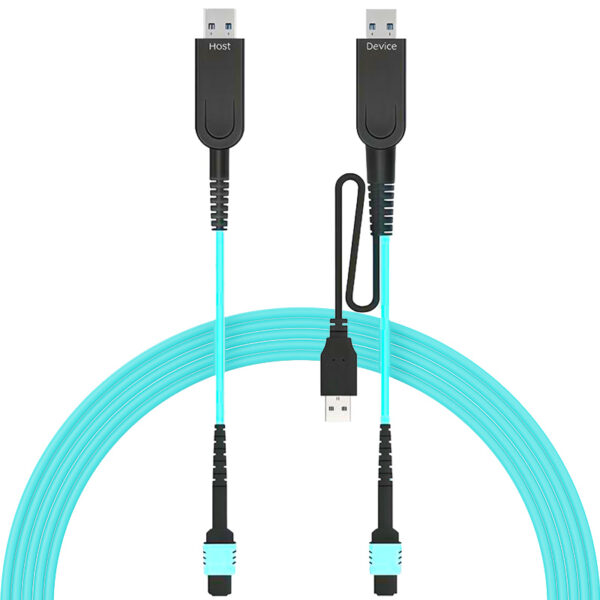 USB 3.2 Gen 2x1 Type A Male to Type A Male 10M(33ft) MPO Pure Fiber Cable, 10Gbps, OM3/OM4 Multimode