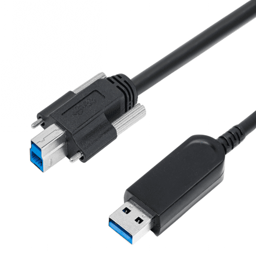 USB 3.2 Gen1 AM to BM Active Optical Cable With Screw - 50M (Backward Compatible USB 2.0)