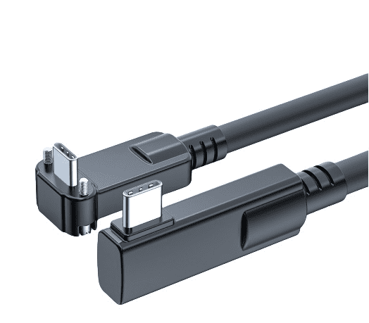 USB 3.2 Gen 2x1 Type C 2 lane Full Feature Cable with Angled Screw Lock